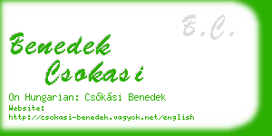 benedek csokasi business card