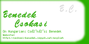 benedek csokasi business card